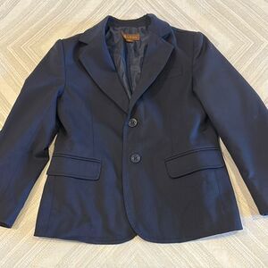 Leon Boys Navy Blue Two-Button Blazer Size 6
